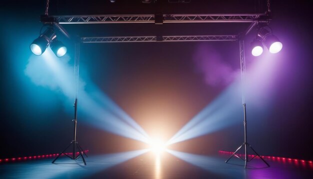 Foto el escenario con tres reflectores