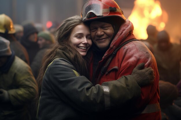 Foto escenas conmovedoras de voluntarios que apoyan a los 00348 00