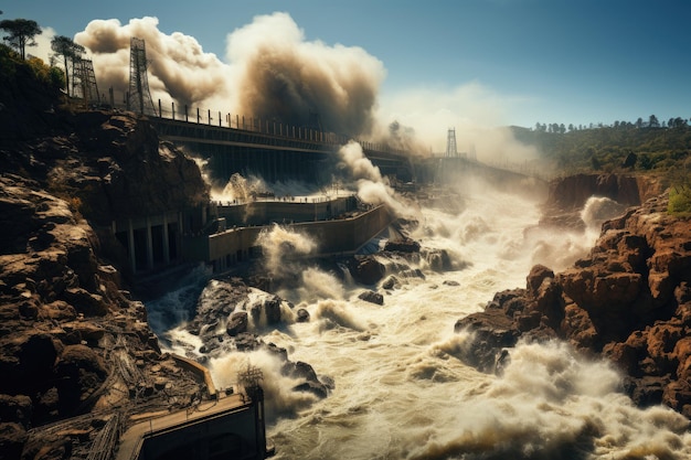 Escenas desgarradoras de grandes inundaciones fluviales e inundaciones devastadoras