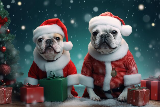 Foto escenas divertidas del boxing day con mascotas vestidas con ado 00454 02