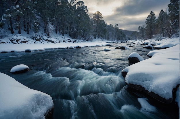 Escenas de ríos nevados