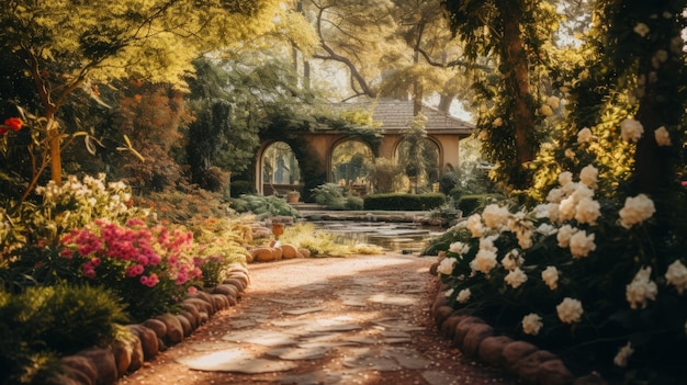 Foto las escenas serenas y luminosas del jardín capturadas con sigma 105mm f14 dg hsm art