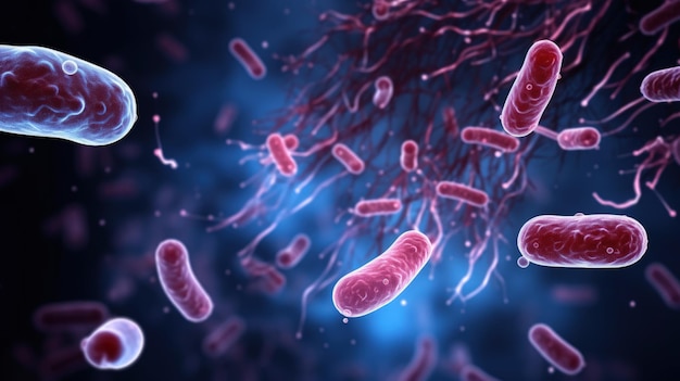 Foto escherichia coli e coli cepas bacterianas saúde e segurança alimentar microcosmo biologia humana e biológica ciência e pesquisa