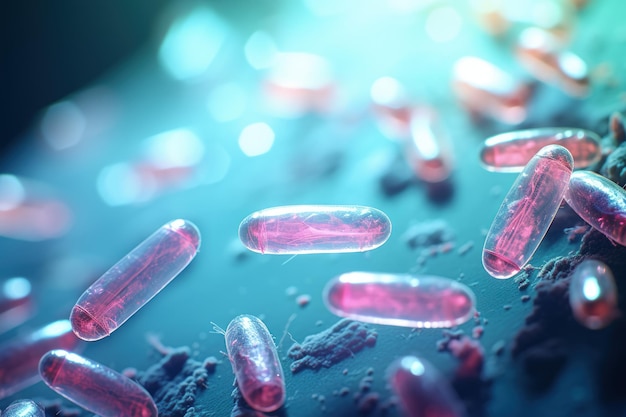 Foto escherichia coli e coli cepas bacterianas saúde e segurança alimentar microcosmo biologia humana e biológica ciência e pesquisa