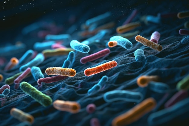 Foto escherichia coli e coli cepas bacterianas saúde e segurança alimentar microcosmo biologia humana e biológica ciência e pesquisa