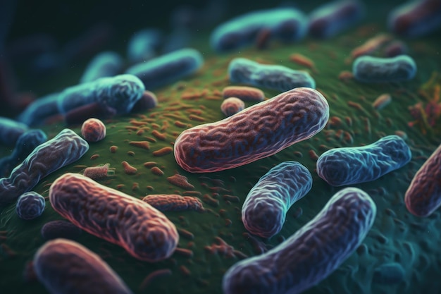 Foto escherichia coli e coli cepas bacterianas saúde e segurança alimentar microcosmo biologia humana e biológica ciência e pesquisa