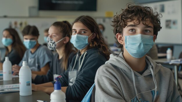 Escola de Covid para adolescentes com pandemia