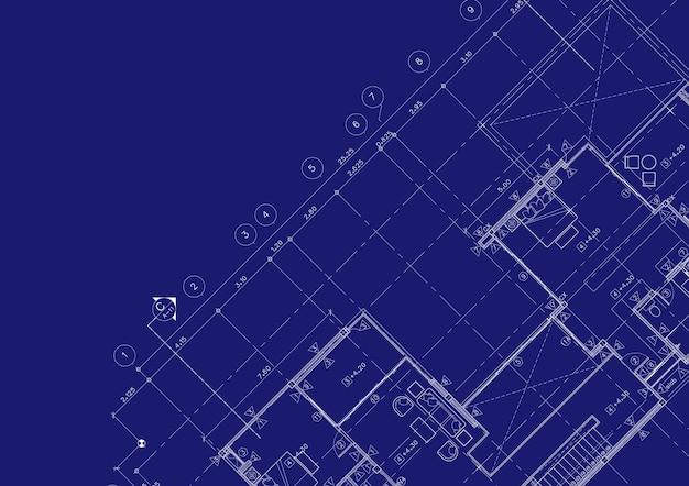 Foto escreva uma arquitetura blueprint para a construção