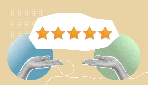 escrever uma crítica uma colagem baseada na crítica escrever uma crítica positiva da avaliação do produto