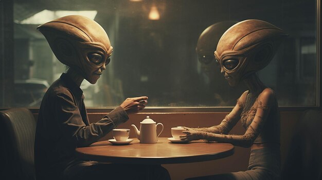 Escribe un diálogo entre un humano y un ser extraterrestre discutiendo el amor