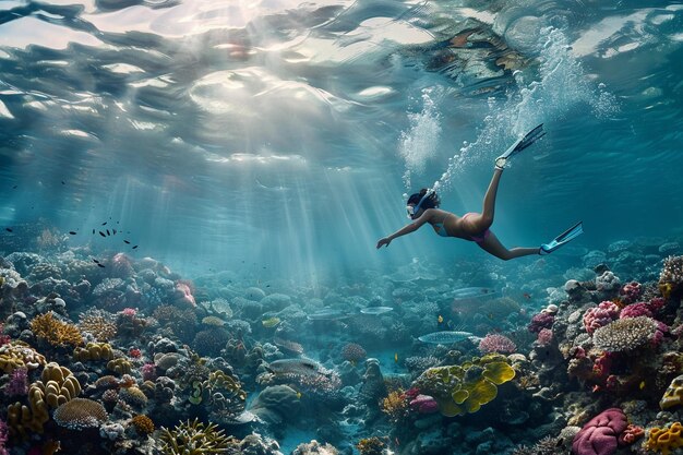 Escribe sobre los exploradores submarinos sentido de la paz generativo ai