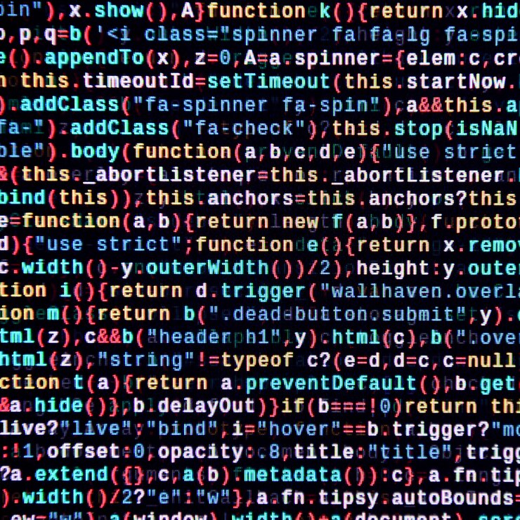 Foto escribir código de programación en la computadora portátil.