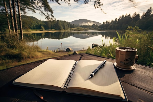 Foto escribir un diario para el desarrollo personal, establecer objetivos, reflexionar y afirmar