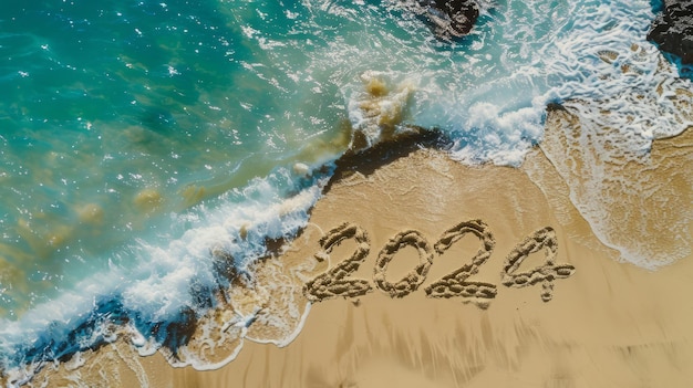 escrito en la arena en una playa de verano vacaciones de verano