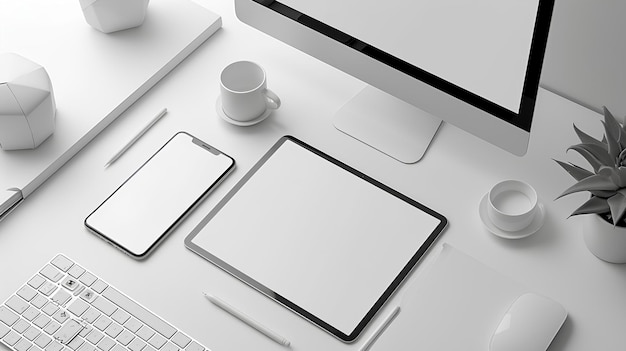 Un escritorio de computadora con un teclado