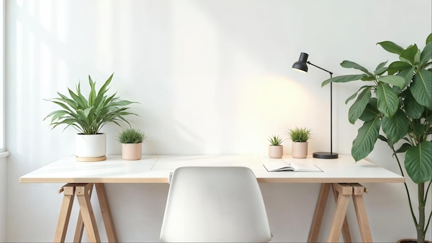Escritório de casa minimalista