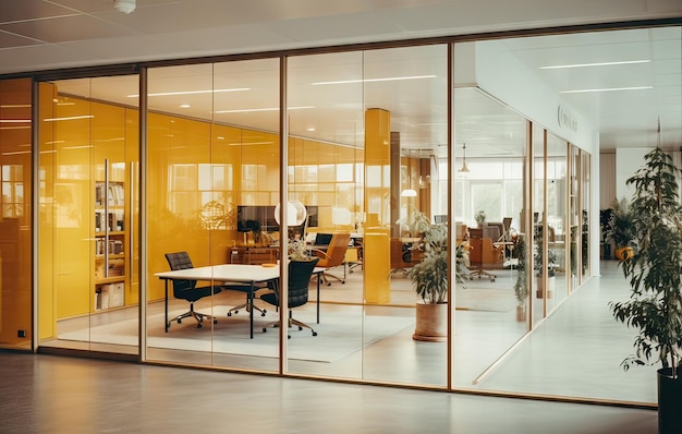escritório minimalista com conceito de negócio de decoração moderna