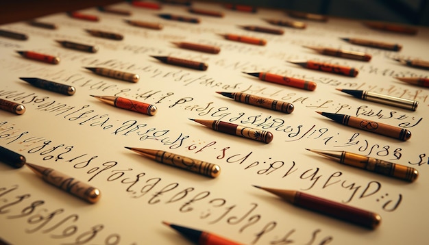 Foto una escritura extranjera un extraño sistema de escritura silábica