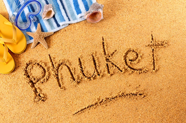 Escritura de playa de Phuket