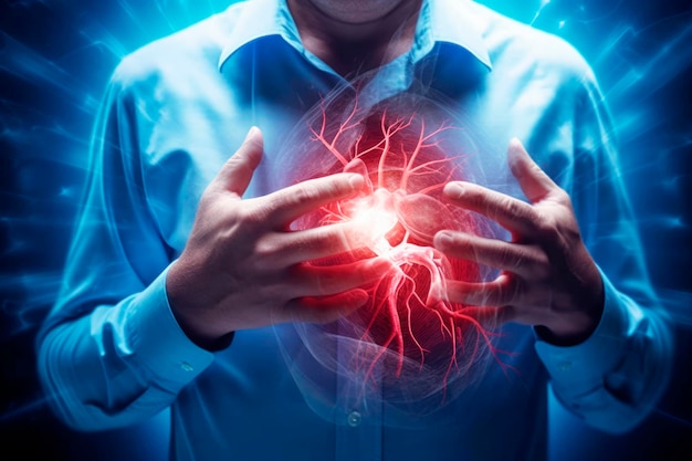Escucha a tu corazón No ignores el dolor en el pecho Busca ayuda médica Concepto de prevención de ataques cardíacos