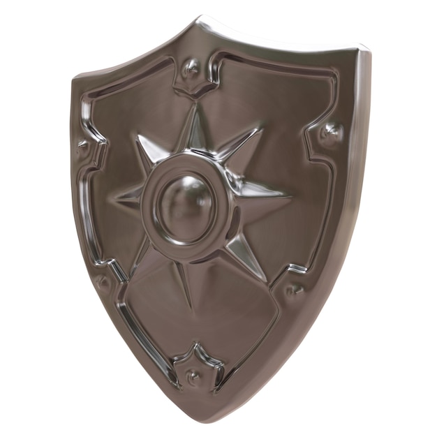 Escudo aislado en blanco Concepto de protección de seguridad