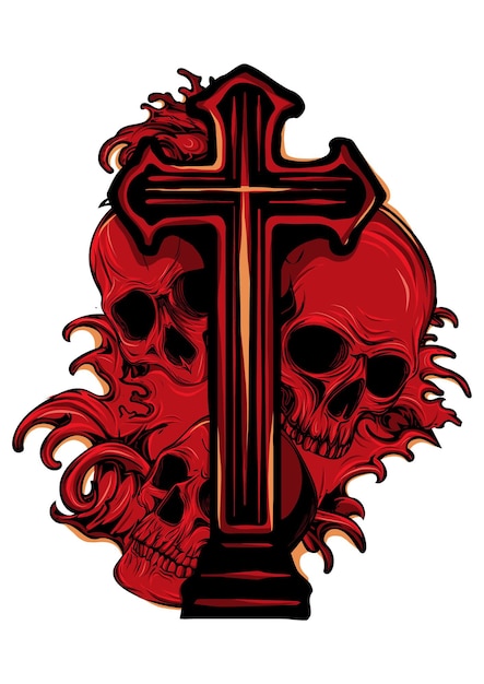 Escudo de armas gótico con cráneo y rosario grunge diseño vintage camisetas
