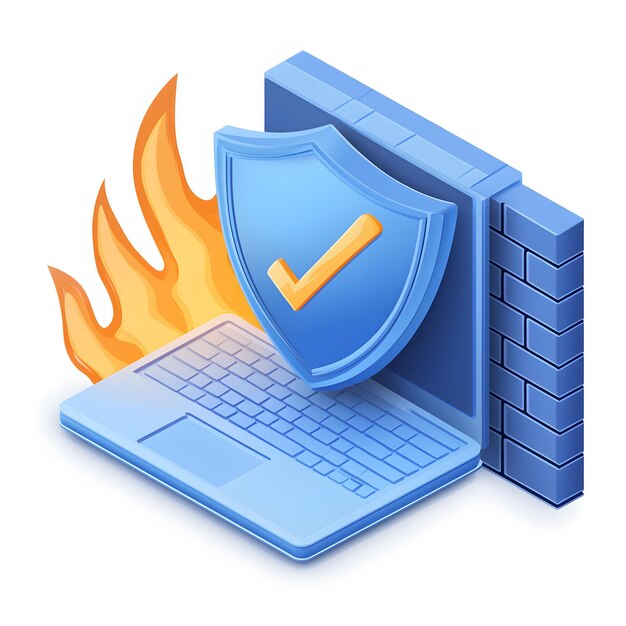un escudo azul con un escudo sobre él y un escudo en la parte superior de la computadora portátil
