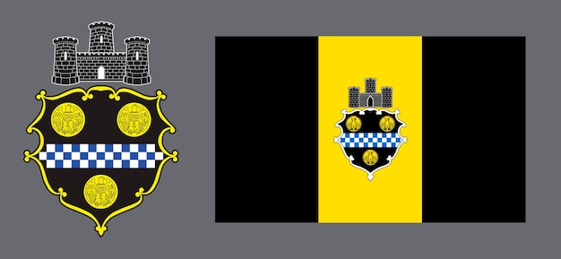 Escudo y bandera de la ciudad de USA Pittsburgh Fondo para diseñadores