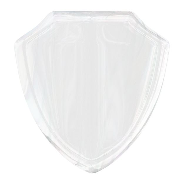 Escudo blanco pegatina png fondo transparente de vidrio de cristal