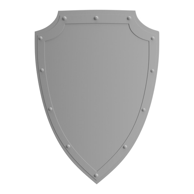 Escudo de Renderização 3D em Fundo Branco