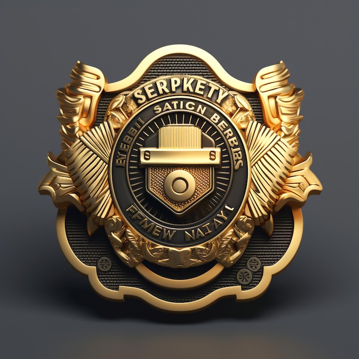 Foto un escudo dorado y negro con las palabras " kk " en él
