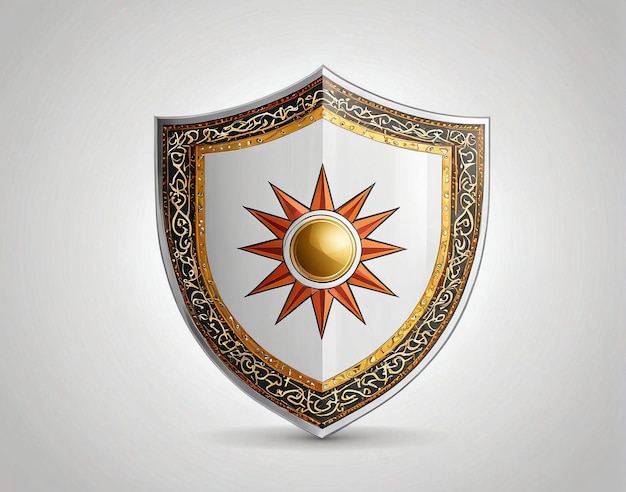 un escudo con una estrella dorada en la parte superior