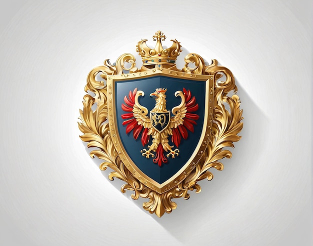 Foto escudo heráldico com um brasão de armas