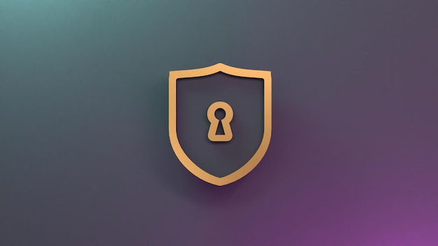 Escudo icono 3d render ilustración