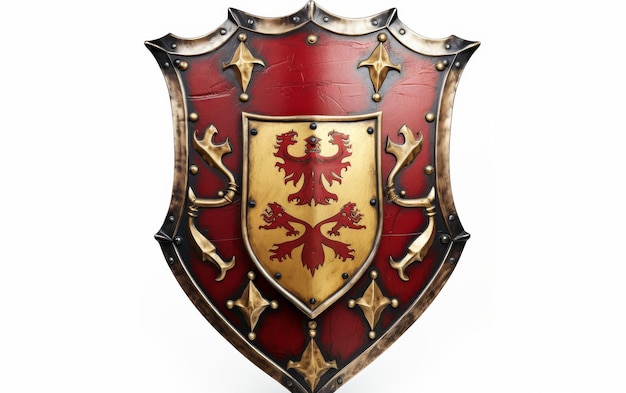 Escudo medieval de brasões de armas em fundo transparente