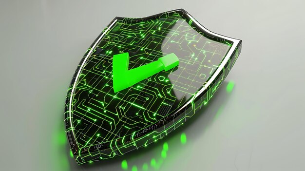 un escudo verde con una flecha verde que señala a la derecha