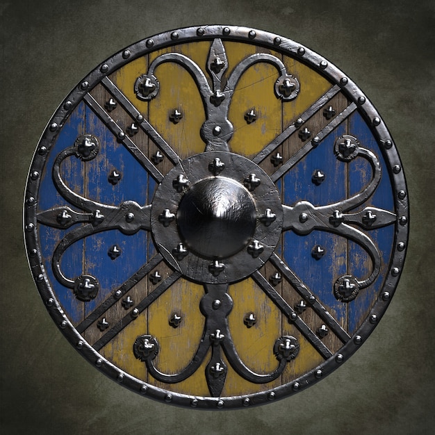 Escudo Viking. Ilustração 3D