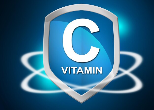 Foto escudo de vitamina c para el concepto de salud