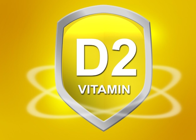 Escudo de vitamina D2 para el concepto de salud