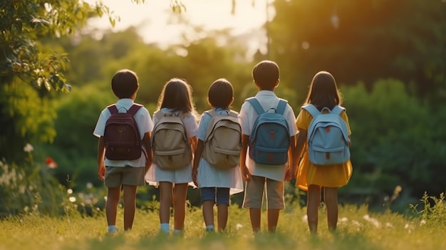 Foto escuela de niños concepto de regreso a la escuela