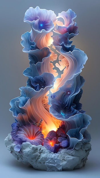 Foto escultura de arte abstracto en 3d de coral