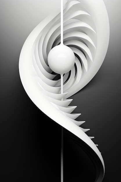 una escultura blanca con una espiral