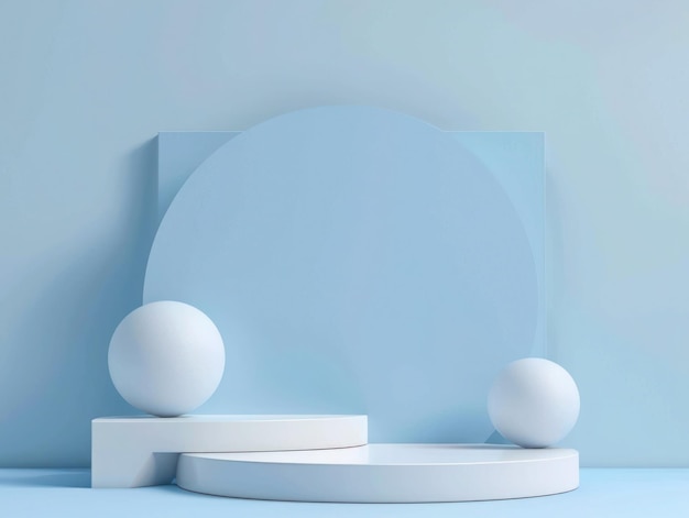 una escultura blanca con un objeto blanco en ella y una caja blanca con una bola blanca en ella
