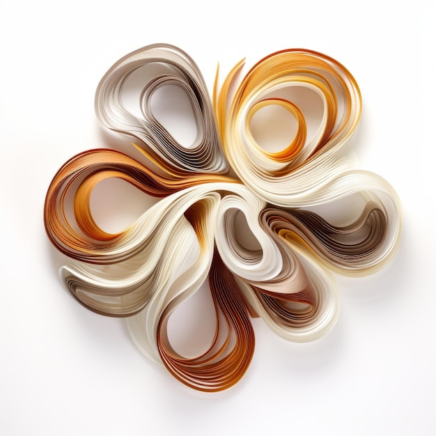 Escultura de cinta de franela orgánica Creación de flores de papel 3d