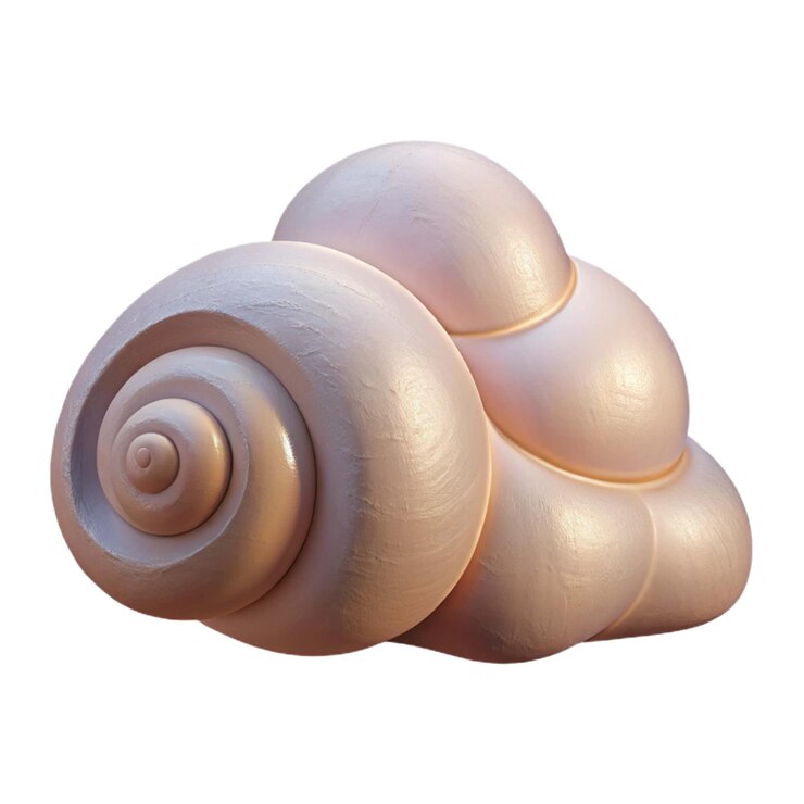 Foto una escultura de una concha de mar con una espiral en la parte superior