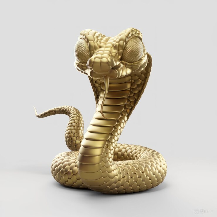 Foto escultura de cobra de ouro