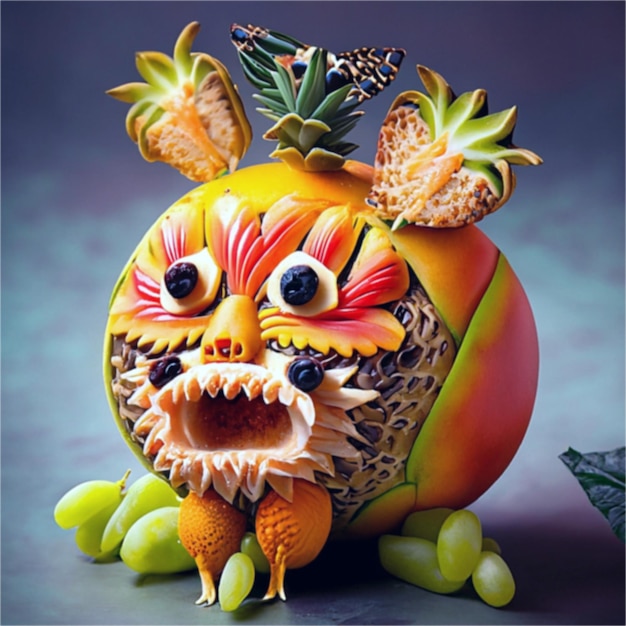 escultura de frutas frutas