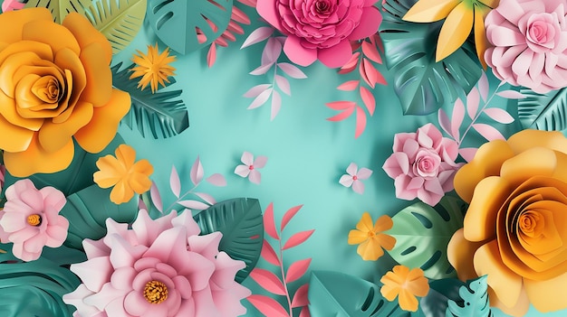 escultura de papel pequenas borboletas coloridas em moldura para fundo de convite