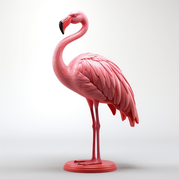 escultura de pássaro flamingo desenho rosa intrincado
