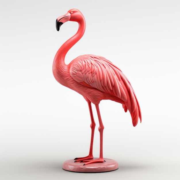 escultura de pássaro flamingo renderização rosa detalhada